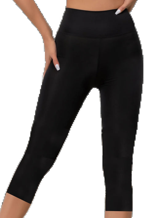High-Waist Yoga Pants Elastic Running 7/8 Length Trousers for Women Comfortable Stretch Fitness Capri Pants